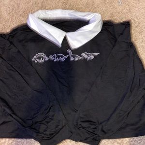 Dinosaur shirt outline with fake collar